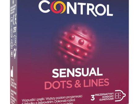 Sensual Dots & Lines prezerwatywy prążkowane z wypustkami 3szt. Hot on Sale