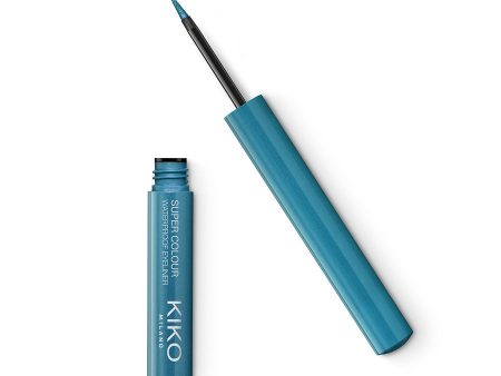 Super Colour Waterproof Eyeliner ultragładki wodoodporny kolorowy eyeliner w płynie 04 Green Teal 1.7ml Fashion