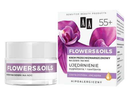 Flowers&Oils 55+ Ujędrnienie krem przeciwzmarszczkowy na dzień i na noc 50ml Sale