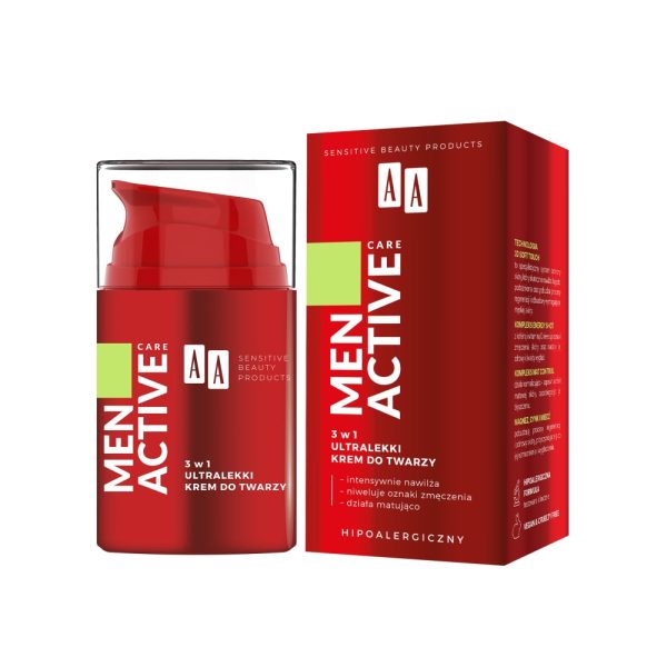 Men Active Care 3w1 ultralekki krem do twarzy 50ml For Sale