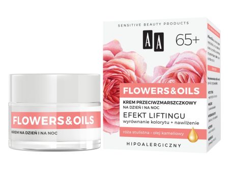 Flowers&Oils 65+ Efekt Liftingu krem przeciwzmarszczkowy na dzień i na noc 50ml Online now