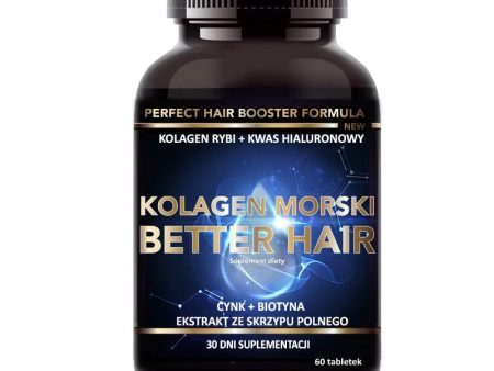 Kolagen Morski Better Hair + Witamina C + Kwas Hialuronowy suplement diety 60 tabletek on Sale