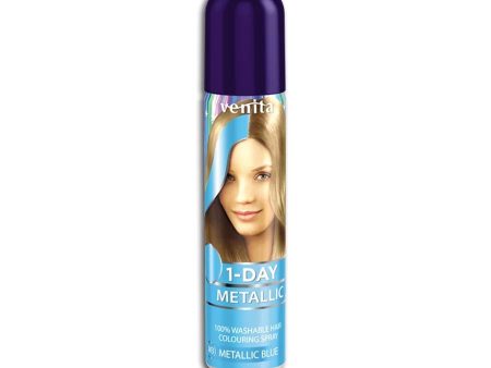 1-Day Metallic koloryzujący spray do włosów Metallic Blue 50ml on Sale