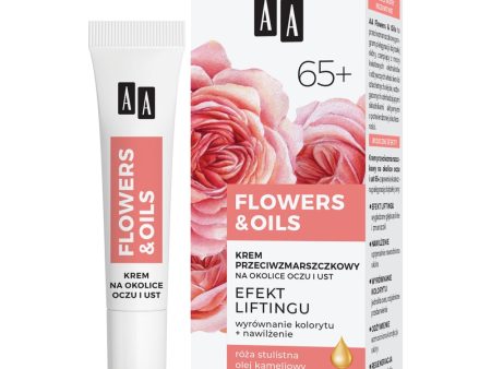 Flowers&Oils 65+ Efekt Liftingu krem przeciwzmarszczkowy na okolice oczu i ust 15ml Online Sale